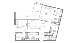 Apartment floor plan, 2 bedrooms in Safa Parkview No. 11010