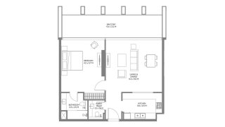Apartment floor plan, 1 bedroom in Safa Parkview No. 11008