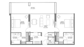 Apartment floor plan, 2 bedrooms in Safa Parkview No. 11009