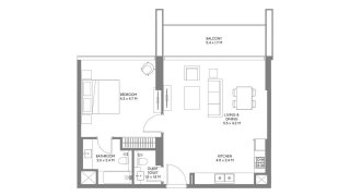 Apartment floor plan, 1 bedroom in Safa Parkview No. 11006